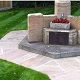 15m² of Chantry Woodland natural sandstone paving laid around the Hordle War Memorial. 15 tonnes of new screened top soil around surrounding areas and turfed with Rolawns Medallion turf.